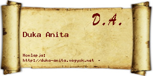 Duka Anita névjegykártya